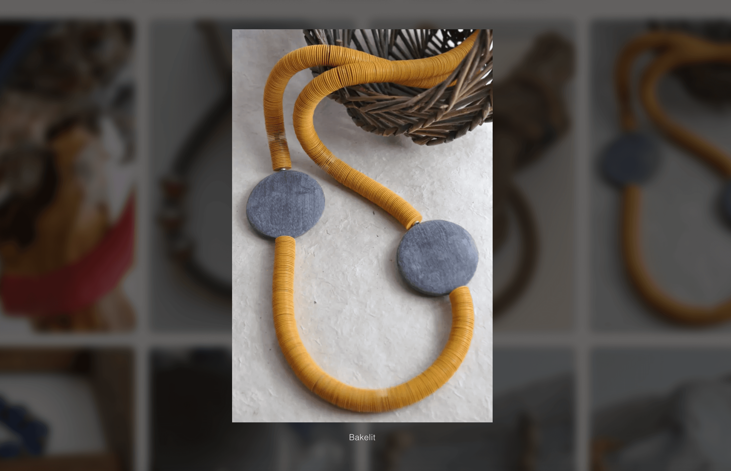 Detailed view of the Antje Swart-Spang jewellery collection and material filters